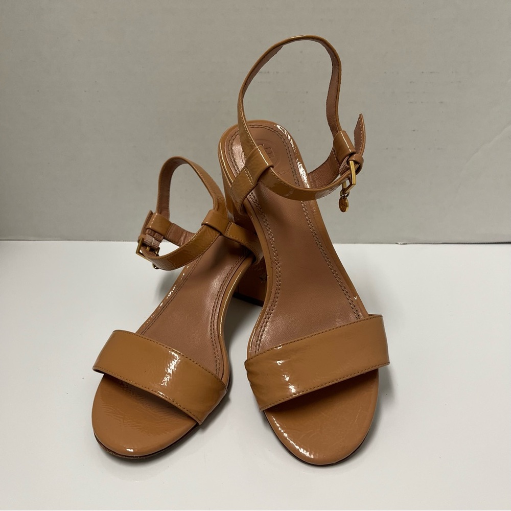 Tory Burch Laurel Patent Leather Ankle Strap Sandals
